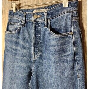 Hudson Faye Wide Leg Jeans 27 LUM Shadow Wash Button Fly 35 Inseam Tall Premium
